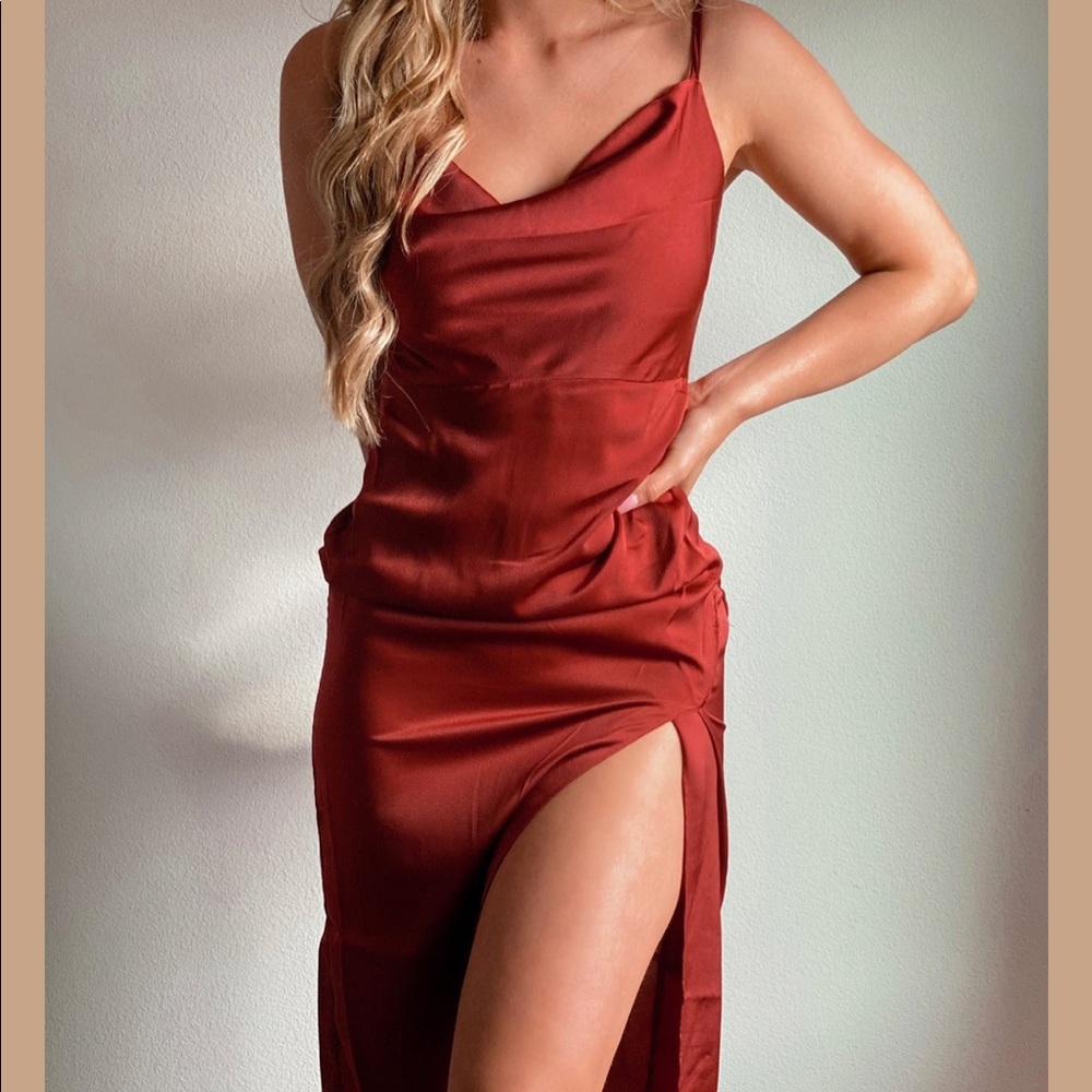 Semi-formal/cocktail Wine Red dress.